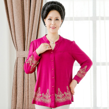 海依凡2014秋裝中老年女長袖T恤 舒適與優(yōu)雅并存的媽媽裝之選